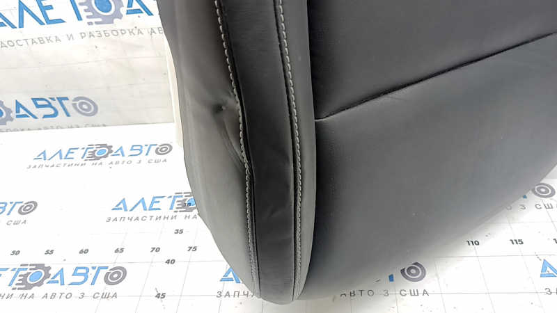 Infiniti QX50 19-20 passenger seat cushion trim, black leather, wrinkled