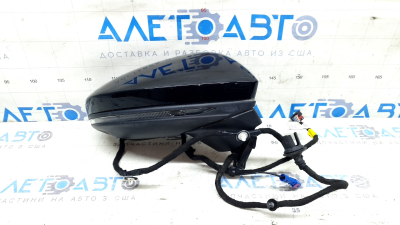 Right side mirror assembly for Audi A6 C8 19-25, 15+2 pins, turn signal, heated, auto-dimming, auto-folding, camera, BSM, blue, scratches, bumps