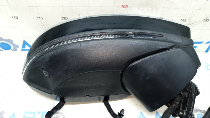 Right side mirror assembly for Audi A6 C8 19-25, 15+2 pins, turn signal, heated, auto-dimming, auto-folding, camera, BSM, blue, scratches, bumps