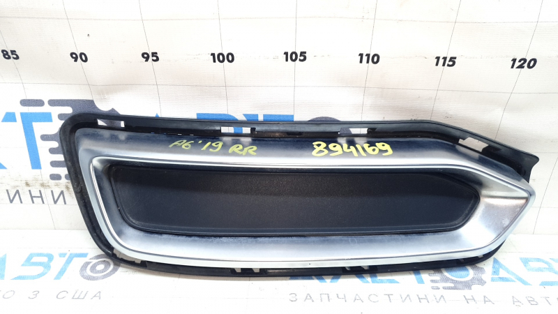 Right rear bumper lip trim for Audi A6 C8 19-23 with molding, chrome, S-line, broken fasteners