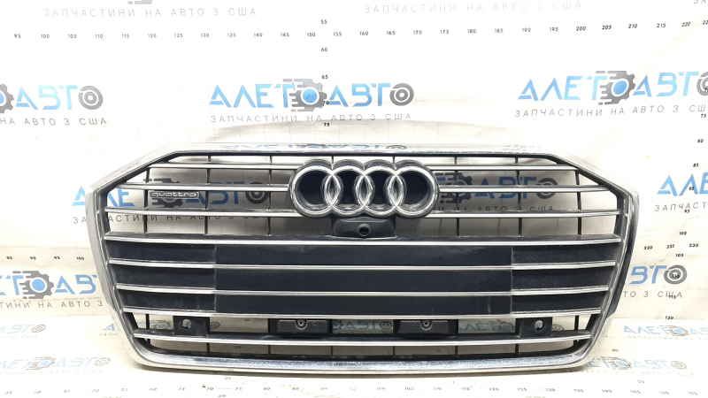 Audi A6 C8 19-23 radiator grille assembly for parking sensors, radar and camera, chrome, with emblems and trims, sand
