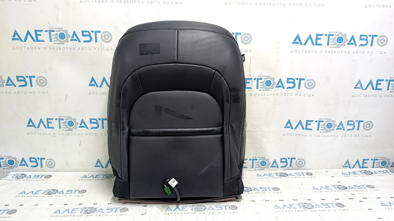 Jeep Cherokee KL 19-23 passenger seat upholstery, black leather, perforated, heated, scratched