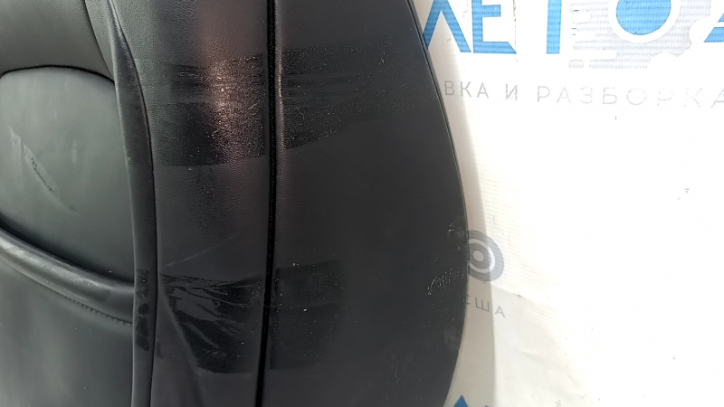 Jeep Cherokee KL 19-23 passenger seat upholstery, black leather, perforated, heated, scratched