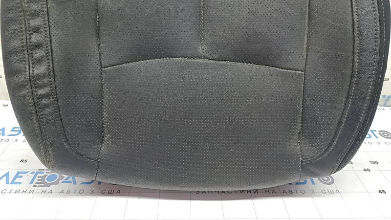 Nissan Rogue 17-20 passenger seat back upholstery, black leather, heated, dry-cleanable