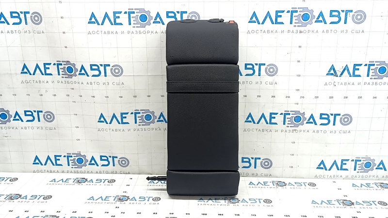 The back of the rear row of seats, 2nd row, central, Mercedes A-class V177 19-22, leather + Alcantara, black with red stitching, with cup holders, wrinkled