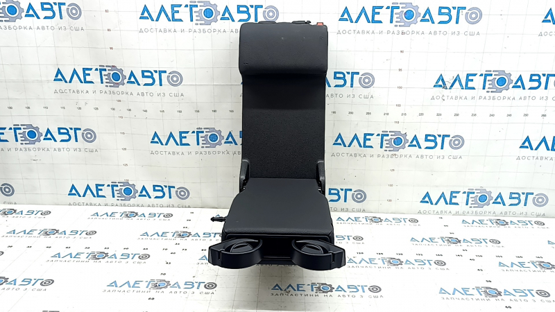 The back of the rear row of seats, 2nd row, central, Mercedes A-class V177 19-22, leather + Alcantara, black with red stitching, with cup holders, wrinkled