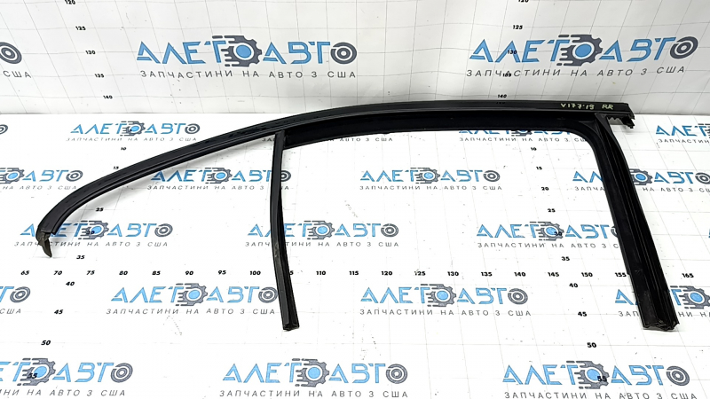Rear right door glass seal with molding Mercedes A-class V177 19-22 gloss black