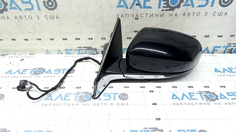Left side mirror assembly for Jeep Compass 17-26, 5+4 pins, BSM, heated, turn signal, black, sand on chrome
