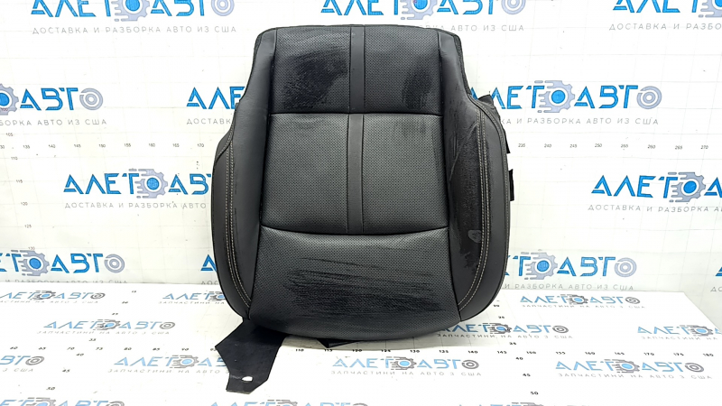 Mazda CX-90 24-26 driver's seat cushion upholstery, black leather, perforated, heated, wrinkled