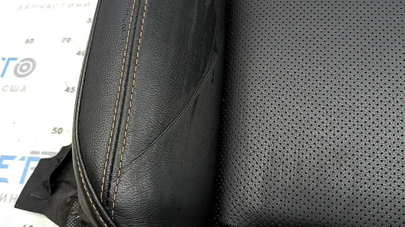 Mazda CX-90 24-26 driver's seat cushion upholstery, black leather, perforated, heated, wrinkled
