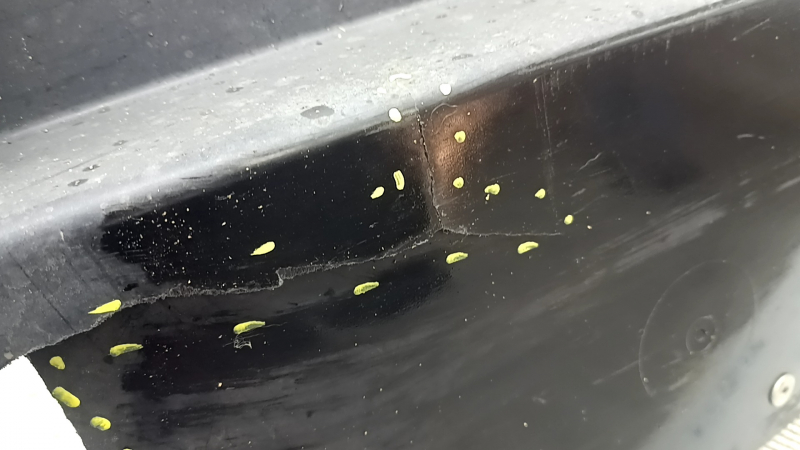 Mazda CX-90 front right underbody protection 24-26 cracks, body is punctured, no fragments