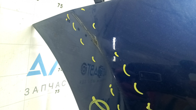 Front bumper bare Hyundai Elantra AD 19-20 blue, scratches, dents, cracks, breaks