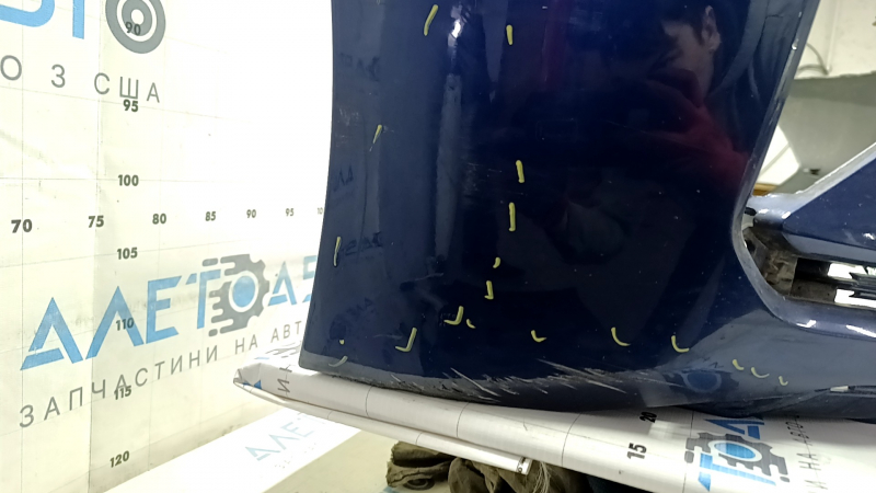 Front bumper bare Hyundai Elantra AD 19-20 blue, scratches, dents, cracks, breaks