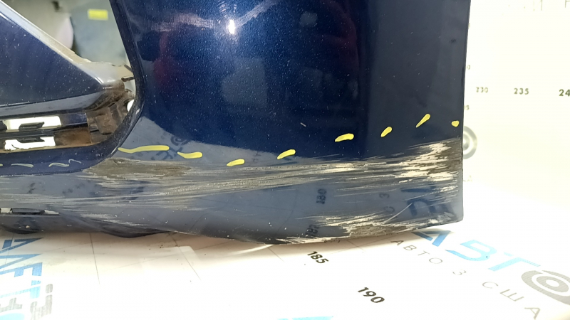 Front bumper bare Hyundai Elantra AD 19-20 blue, scratches, dents, cracks, breaks