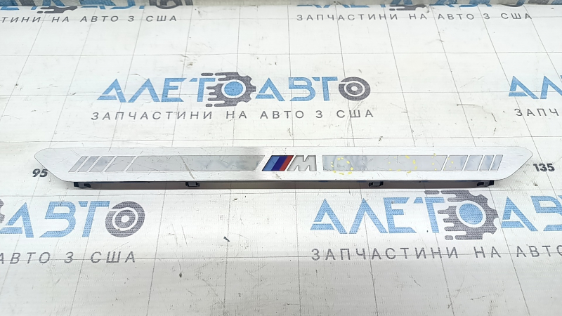 Front left door sill insert for BMW X7 G07 19-26, chrome with backlight, M-Sport, scratches, nicks