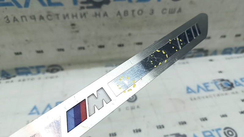 Front left door sill insert for BMW X7 G07 19-26, chrome with backlight, M-Sport, scratches, nicks