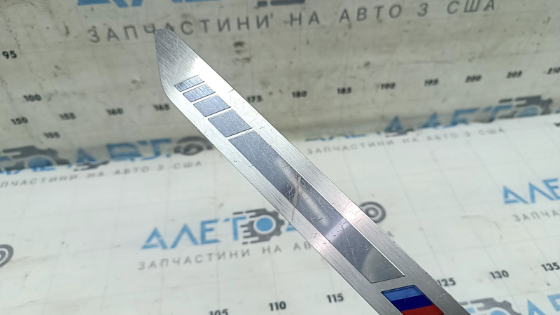Front left door sill insert for BMW X7 G07 19-26, chrome with backlight, M-Sport, scratches, nicks