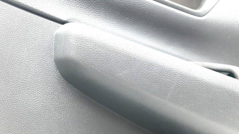 Rear right door panel, Honda CRV 23-26, black leather with orange stitching, Sport, glossy black molding, scratches