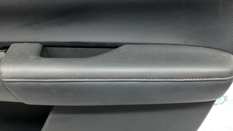 Honda CRV 23-26 black front right door panel, black leather armrest with orange stitching, glossy black molding, bumps, dents