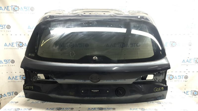 Bare trunk door with glass, upper part of BMW X5 G05 19-26 graphite C27, bumps, scratches on the glass