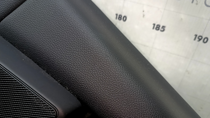 Door trim, rear left, BMW X5 G05 19-22, black leather, without curtain, Fineline Stripe wood insert, black leather armrest, with handle and overlays, dent, scratches