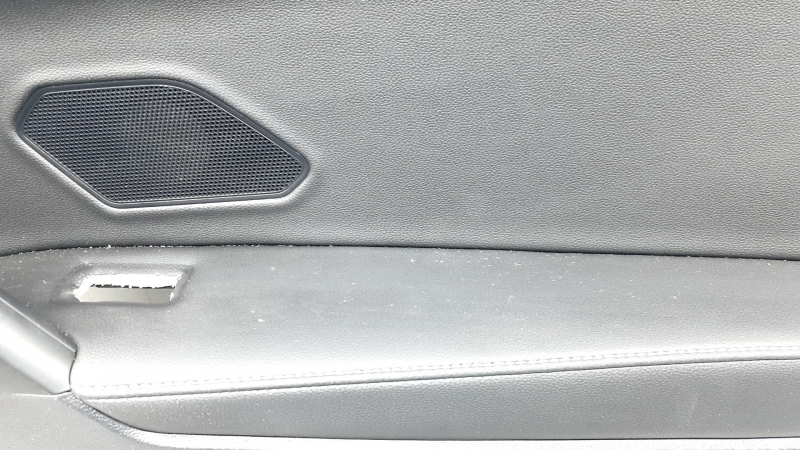 Door trim, rear right card, VW Tiguan 22-24, black, armrest, leather, black, white stitching, insert, leather, black, with handle, scratches, worn