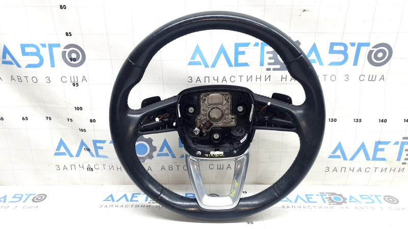 Audi Q5 80A 18-20 leather steering wheel, black, heated, no buttons, scratches, worn