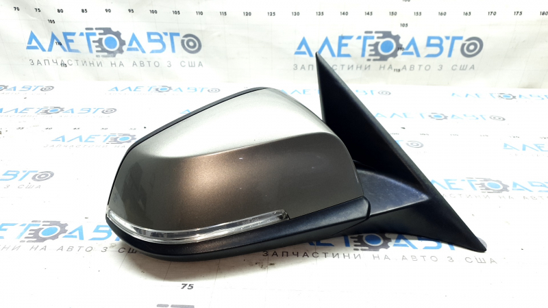 Right side mirror BMW 3 F30 4D 13-18 USA, 5 pins, matte mount, turn signal, silver, scratches