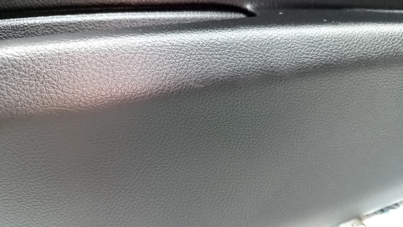 Black rear right door panel, complete BMW 3 F30 12-18, armrest and insert, black leather, red stitching, chrome molding, dark wood trim, with backlight, with handle, scratches