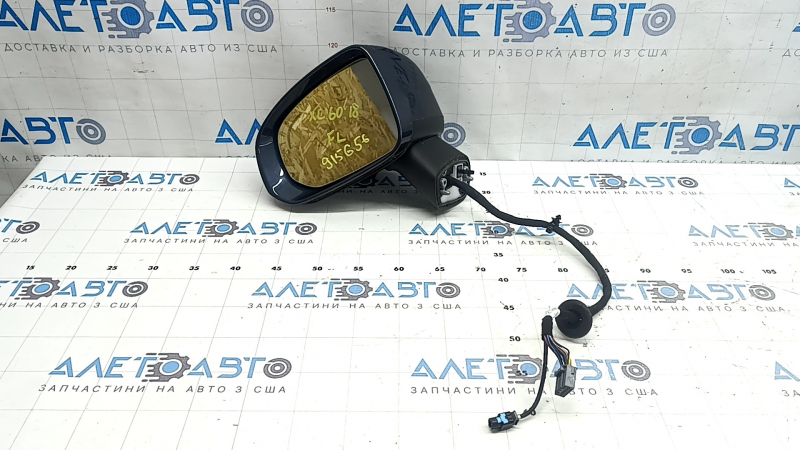 Left side mirror assembly for Volvo XC60 18-26, 14+5 pins, camera, turn signal, auto-dimming, heated, BSM, black