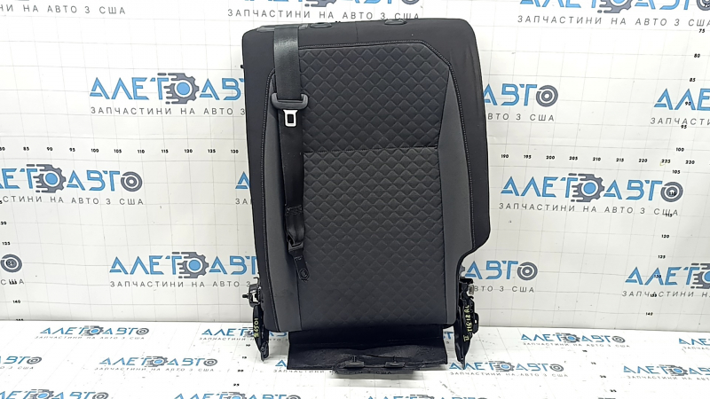 Left rear seat back, 2nd row, VW Tiguan 18-21, black leather, perforated, with belt, needs cleaning, tear