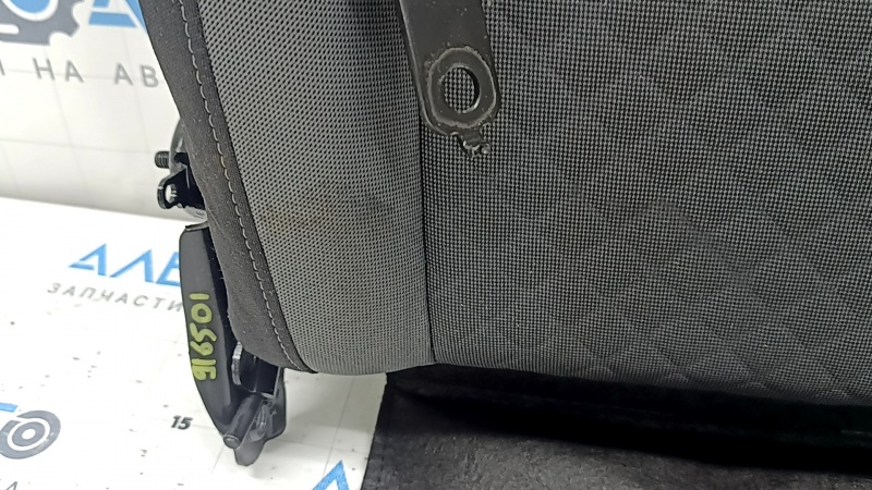 Left rear seat back, 2nd row, VW Tiguan 18-21, black leather, perforated, with belt, needs cleaning, tear