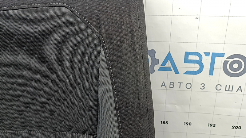 Left rear seat back, 2nd row, VW Tiguan 18-21, black leather, perforated, with belt, needs cleaning, tear