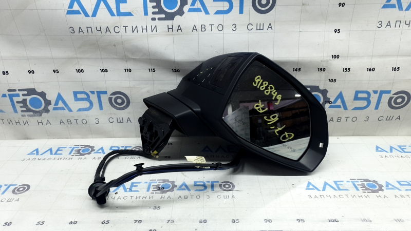 Right side mirror assembly for Audi Q7 16-19, 15+4 pins, heated, auto-dimming, auto-folding, turn signal, camera, BSM, blue, worn