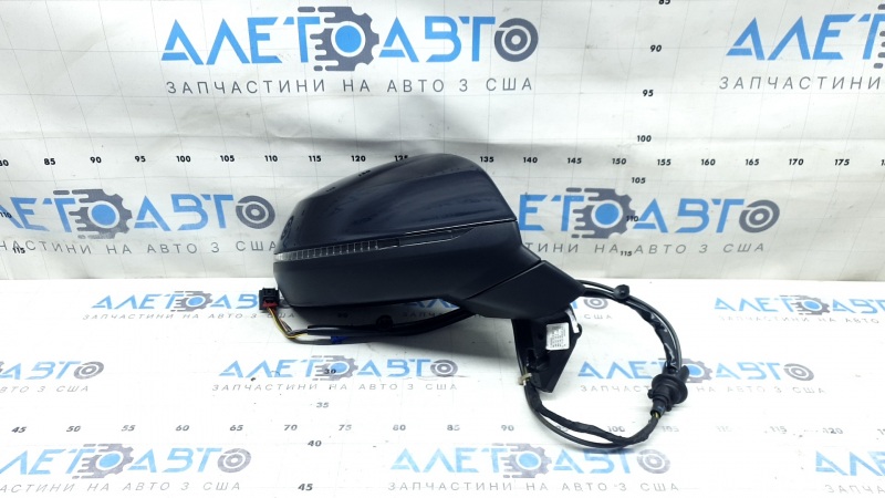 Right side mirror assembly for Audi Q7 16-19, 15+4 pins, heated, auto-dimming, auto-folding, turn signal, camera, BSM, blue, worn