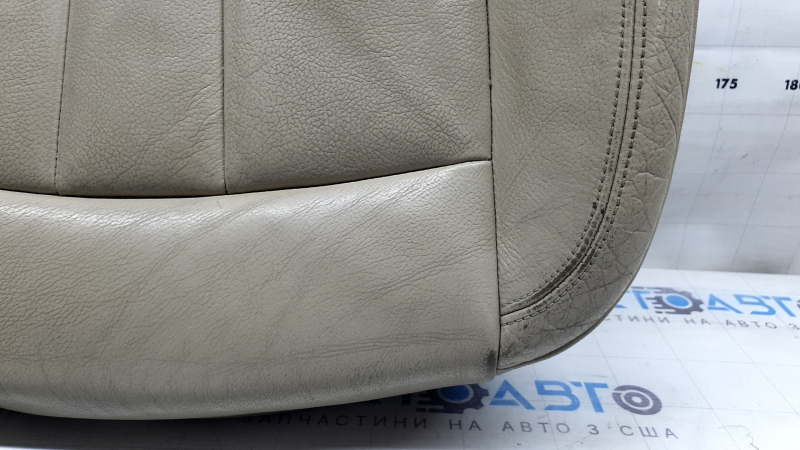 Driver's seat cushion upholstery for Audi A4 B9 17-19, beige leather, heated, worn, needs dry cleaning, cracked leather