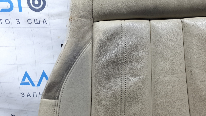 Driver's seat cushion upholstery for Audi A4 B9 17-19, beige leather, heated, worn, needs dry cleaning, cracked leather