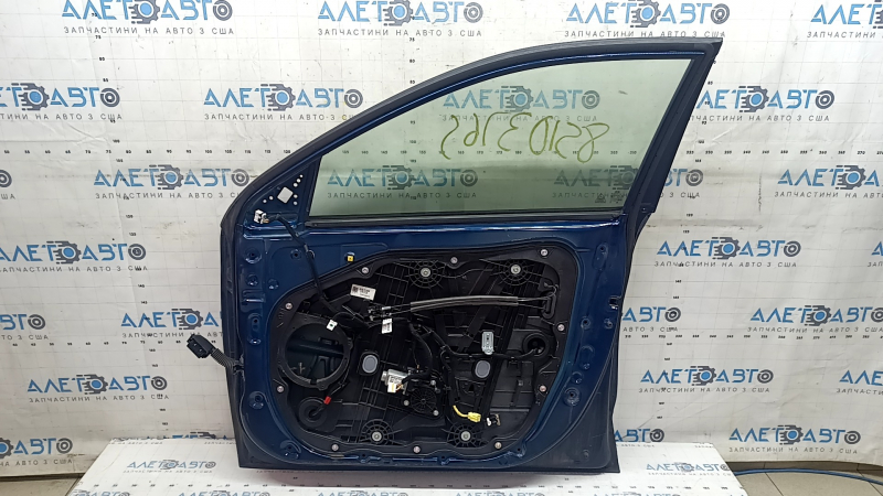 Kia Niro 17-22 keyless front right door assembly, blue C3U, adhesive on the upper molding