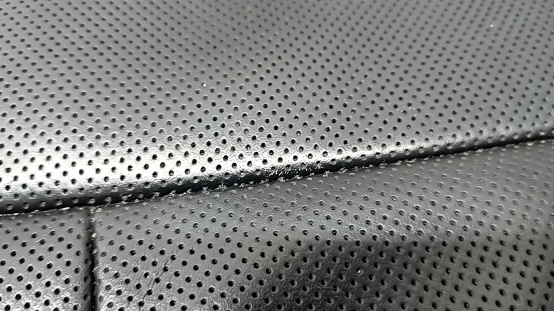 Lincoln Corsair 20-22 passenger seat cushion upholstery, black leather, perforated, heated, ventilated, scratches, dented