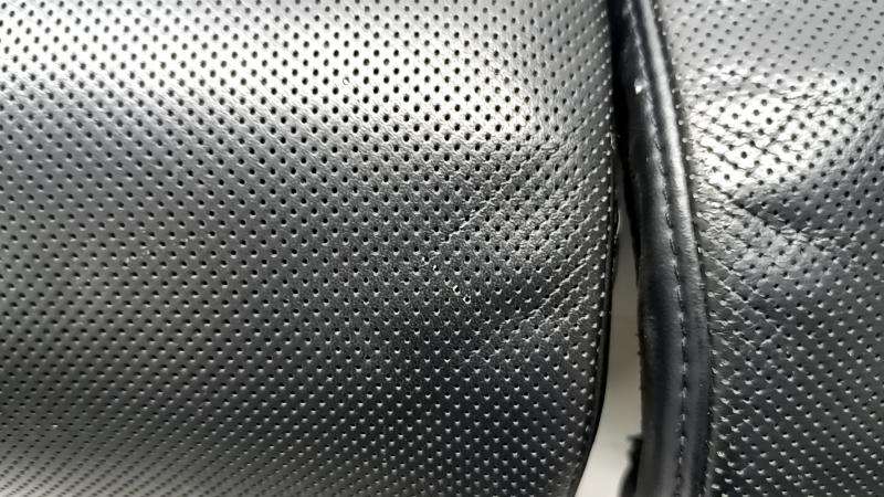 Lincoln Corsair 20-22 passenger seat cushion upholstery, black leather, perforated, heated, ventilated, scratches, dented