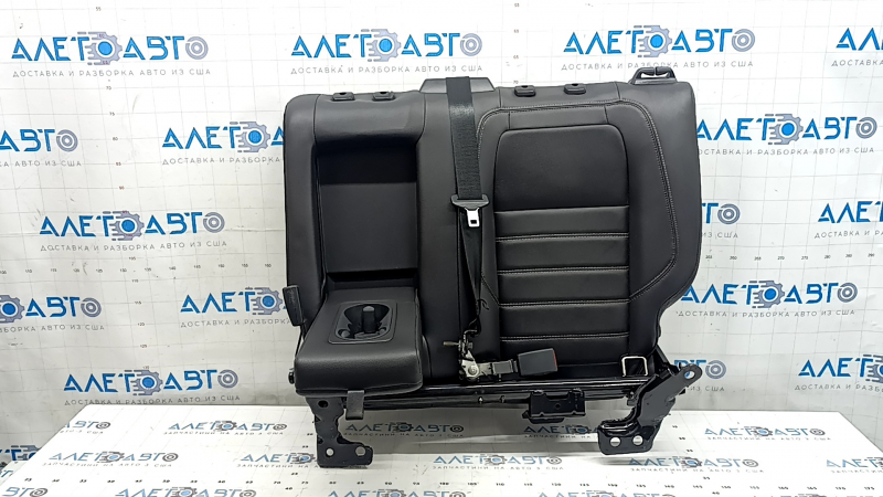Rear seat backrest, 2nd row, left, Ford Escape MK3 13-18, black leather, with belt and armrest