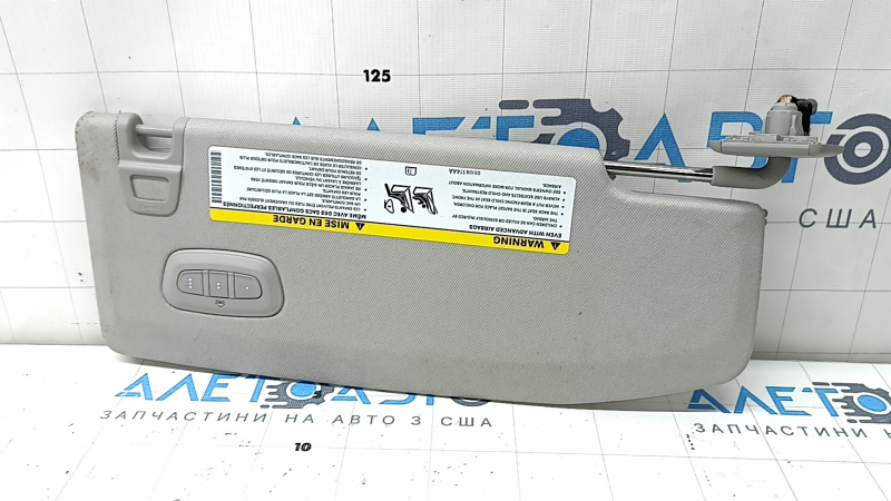 Left visor for Jeep Grand Cherokee WL 21-26, gray, with backlight, without hook, Home link, for cleaning