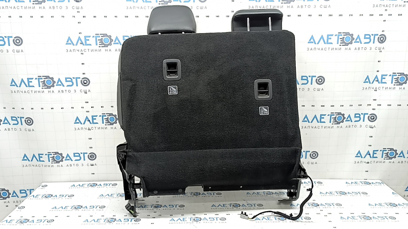 Left rear seat backrest, 2nd row, Jeep Grand Cherokee WL 22-26, black leather, gray stitching, with seat belt and heating