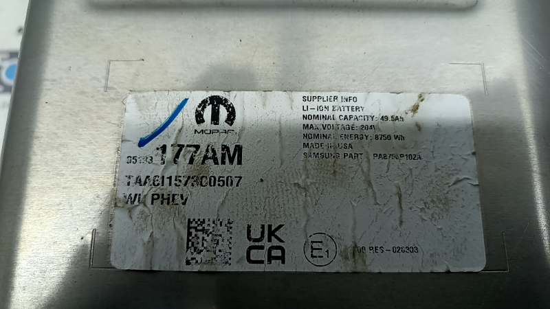 Left-hand VVB battery assembly for Jeep Grand Cherokee WL 22-26 PHEV 27k 168V