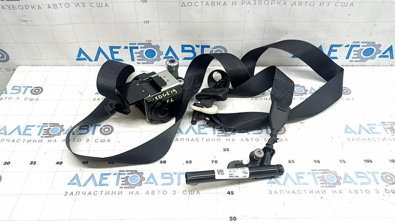 Driver's seat belt with pretensioner for Ford Edge 19-24 black
