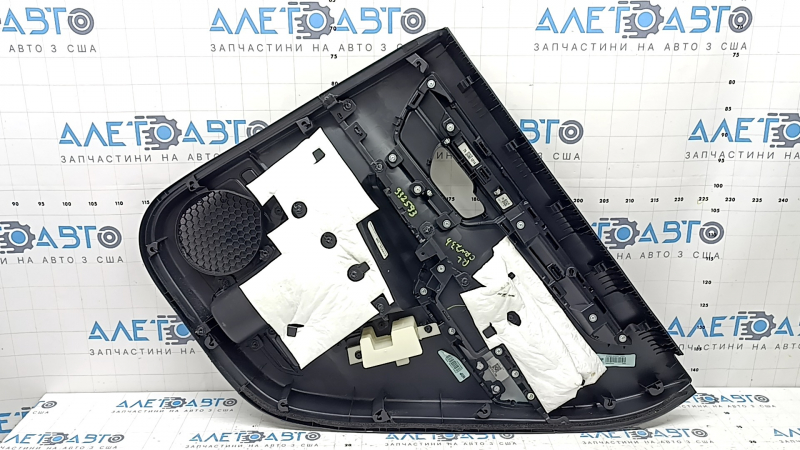 Rear left door panel, Honda CRV 23-26, black leather with orange stitching, Sport, glossy black molding, scratches