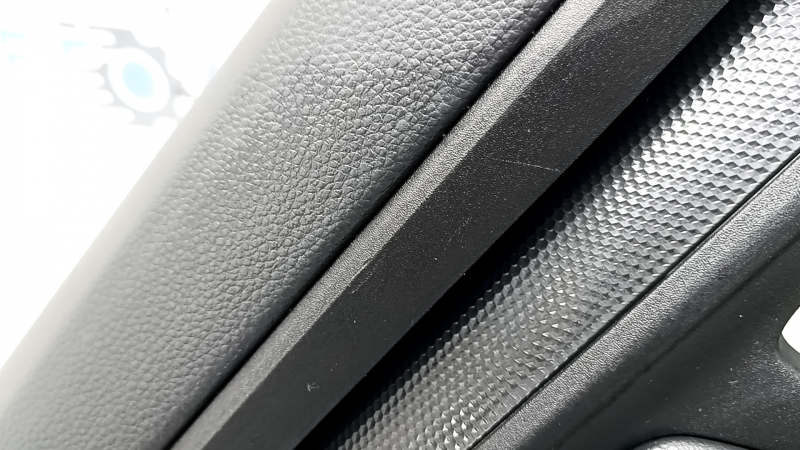 Rear left door panel, Honda CRV 23-26, black leather with orange stitching, Sport, glossy black molding, scratches