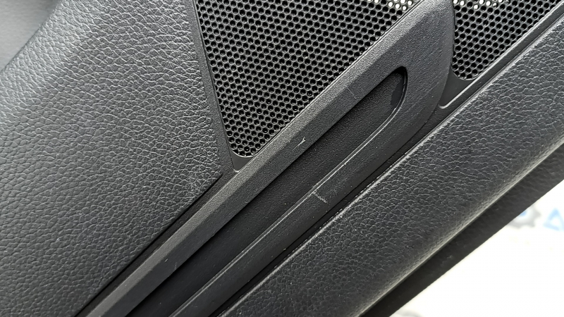 Rear left door panel, Honda CRV 23-26, black leather with orange stitching, Sport, glossy black molding, scratches