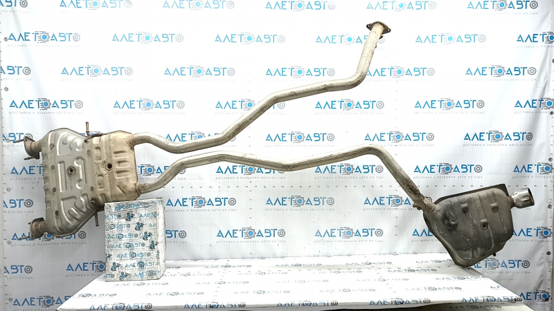 Exhaust line, middle part with barrel, right, Jeep Grand Cherokee WK2 14-20 3.6, 2 pipes, crushed