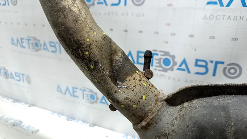 Exhaust line, middle part with barrel, right, Jeep Grand Cherokee WK2 14-20 3.6, 2 pipes, crushed